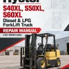 Hyster S40XL, S50XL, S60XL Diesel & LPG ForkLift Truck C187 Series Repair Manual (USA)
