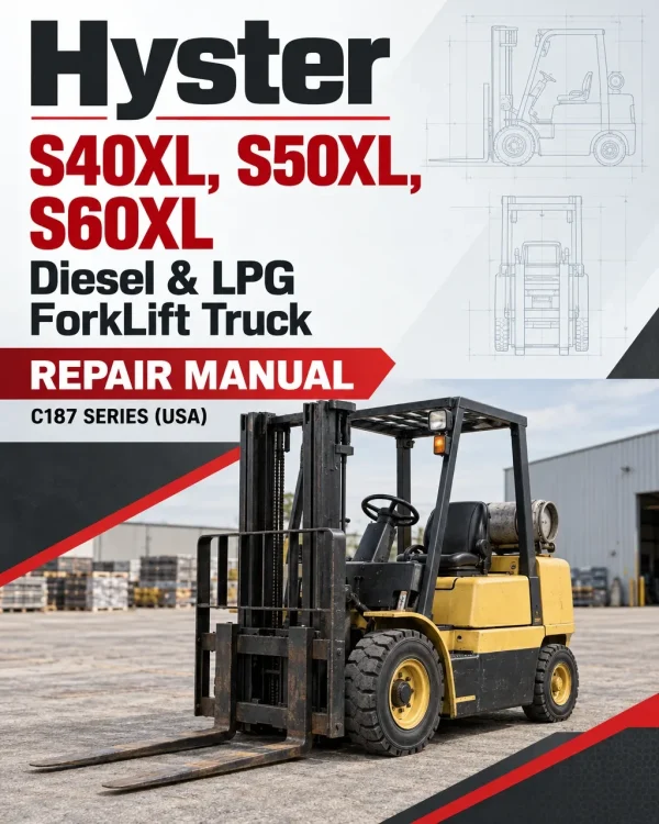 Hyster S40XL, S50XL, S60XL Diesel & LPG ForkLift Truck C187 Series Repair Manual (USA)