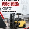 Hyster S25XM, S30XM, S35XM, S40XMS Diesel and LPG Forklift Truck D010 Series Repair Manual