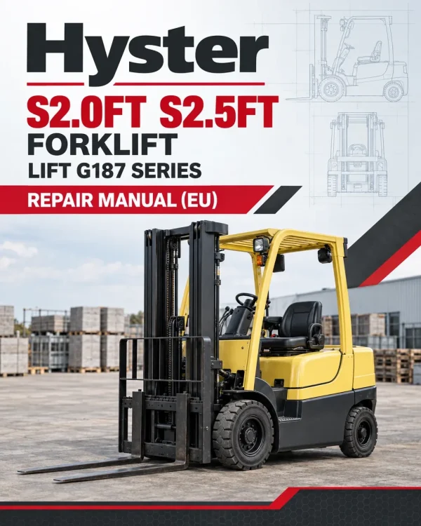 Hyster S2.0FT S2.5FT Forklift Lift G187 Series Repair Manual (EU) Hyster S2.0FT S2.5FT Forklift Lift G187 Series Repair Manual (EU)