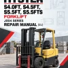 Hyster S4.0FT, S4.5FT, S5.5FT, S5.5FTS Forklift J004 Series Repair Manual (EU) Hyster S4.0FT, S4.5FT, S5.5FT, S5.5FTS Forklift J004 Series Repair Manual (EU)