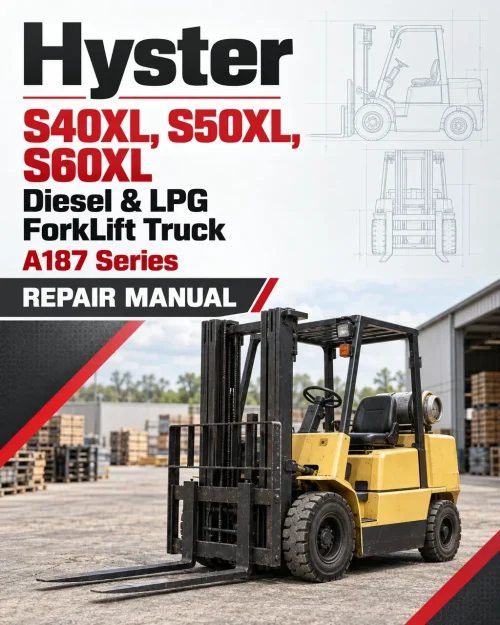 Hyster S40XL, S50XL, S60XL Diesel & LPG ForkLift Truck A187 Series Repair Manual (USA)