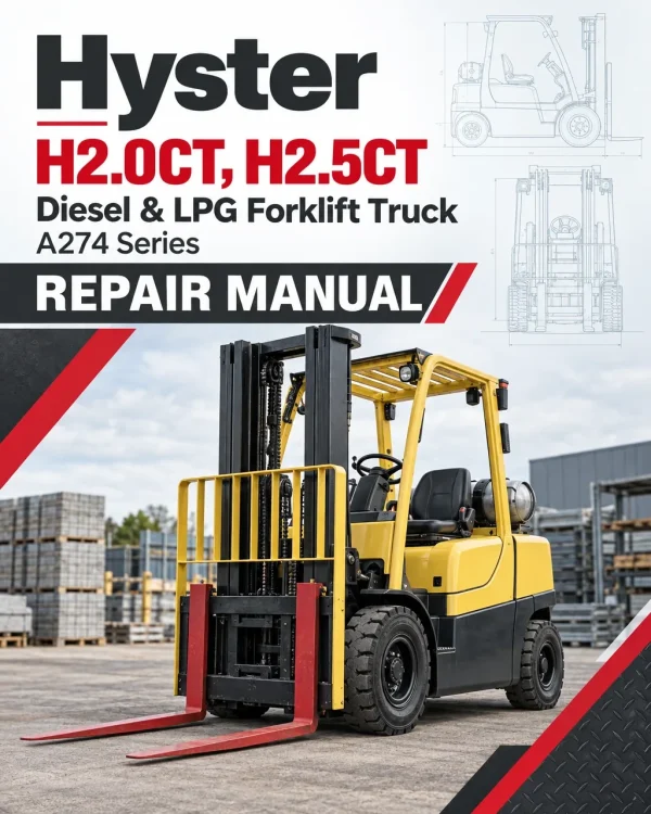 Hyster H2.0CT, H2.5CT Diesel & LPG Forklift Truck A274 Series Repair Manual (EU)
