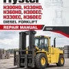 Hyster H300HD, H330HD, H360HD, H300EC, H330EC, H360EC Diesel Forklift E019 Series Repair Manual (USA)