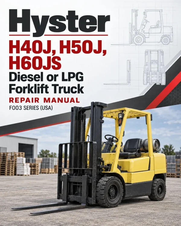 Hyster H40J, H50J, H60JS Diesel or LPG Forklift Truck F003 Series Repair Manual (USA)