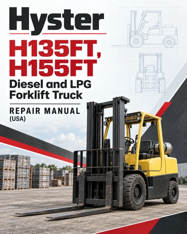 Hyster H135FT, H155FT Diesel and LPG Forklift Truck H006 Series Repair Manual (USA)