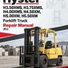Hyster H3.50XMS, H3.75XMS, H4.00XMS, H4.50XM, H5.00XM, H5.50XM Forklift Truck K005 SeriesRepair Manual (EU) Hyster H3.50XMS, H3.75XMS, H4.00XMS, H4.50XM, H5.00XM, H5.50XM Forklift Truck K005 SeriesRepair Manual (EU)