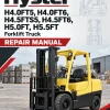 Hyster H4.0FT5, H4.0FT6, H4.5FTS5, H4.5FT6, H5.0FT, H5.5FT Forklift Truck N005 Series Repair Manual (EU)