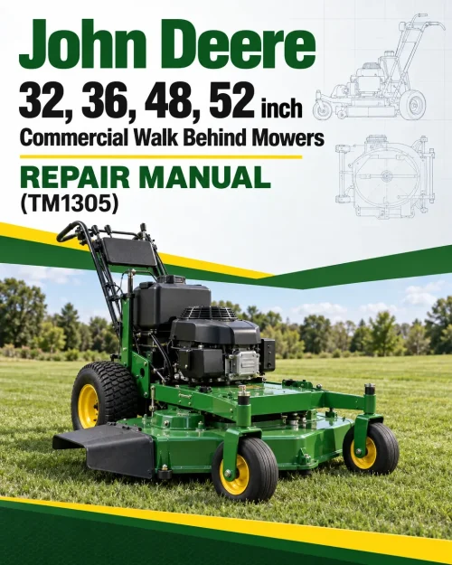 John Deere 32, 36, 48, 52 inch Commercial Walk Behind Mowers Repair Manual (TM1305) John Deere 32, 36, 48, 52 inch Commercial Walk Behind Mowers Repair Manual (TM1305)