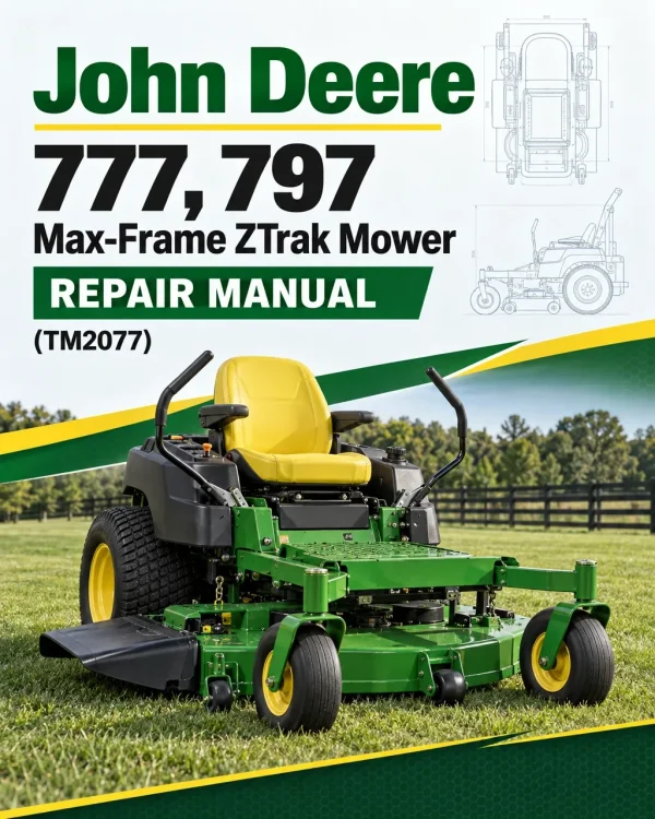 John Deere 777, 797 Max-Frame ZTrak Mower Repair Manual (TM2077)