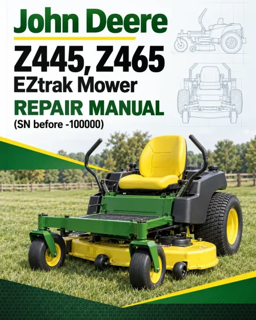 John Deere Z445, Z465 EZtrak Mower Repair Manual (TM1499) (SN before -100000)