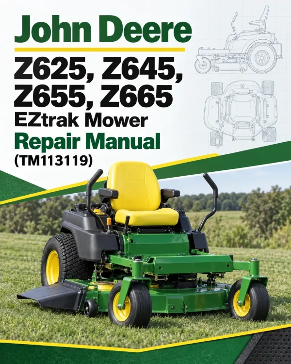 John Deere Z625, Z645, Z655, Z665 EZtrak Mower Repair Manual (TM113119)