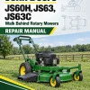 John Deere JS60H, JS63, JS63C Walk Behind Rotary Mowers Repair Manual (TM2209) John Deere JS60H, JS63, JS63C Walk Behind Rotary Mowers Repair Manual (TM2209)