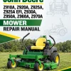 John Deere Z910A, Z920A, Z925A, Z925A EFI, Z930A, Z950A, Z960A, Z970A Mower Repair Manual