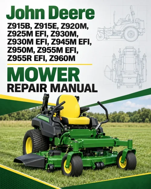John Deere Z915B, Z915E, Z920M, Z925M EFI, Z930M, Z930M EFI, Z945M EFI, Z950M, Z955M EFI, Z955R EFI, Z960M Mower Repair Manual