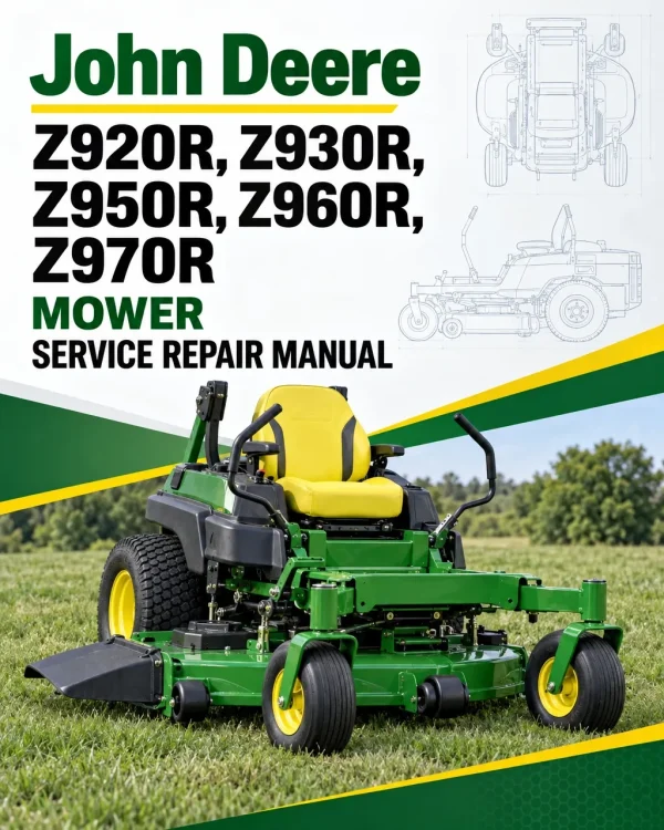 John Deere Z920R, Z930R, Z950R, Z960R, Z970R Mower Service Repair Manual John Deere Z920R, Z930R, Z950R, Z960R, Z970R Mower Service Repair Manual