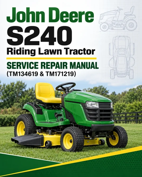 John Deere S240 Riding Lawn Tractor Service Repair Manual (TM134619 & TM171219) John Deere S240 Riding Lawn Tractor Service Repair Manual (TM134619 & TM171219)