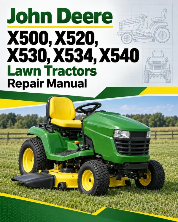 John Deere X500, X520, X530, X534, X540 Lawn Tractors Repair Manual (TM2309)