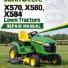 John Deere X570, X580, X584 Lawn Tractors Repair Manual (S.N. 100001-) (TM138819)