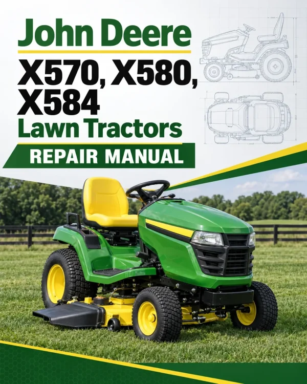 John Deere X570, X580, X584 Lawn Tractors Repair Manual (S.N. 100001-) (TM138819)