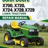 John Deere X700, X720, X724, X728, X729 Lawn Tractors Repair Manual (TM2349)