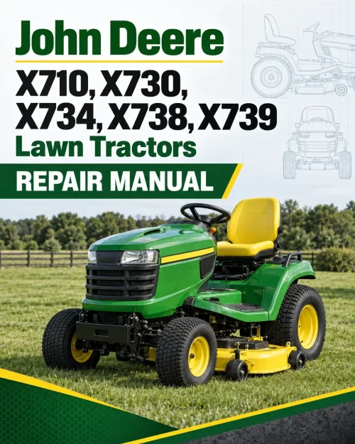 John Deere X710, X730, X734, X738, X739 Lawn Tractors (S.N. 040001-) Repair Manual (TM142319) John Deere X710, X730, X734, X738, X739 Lawn Tractors (S.N. 040001-) Repair Manual (TM142319)