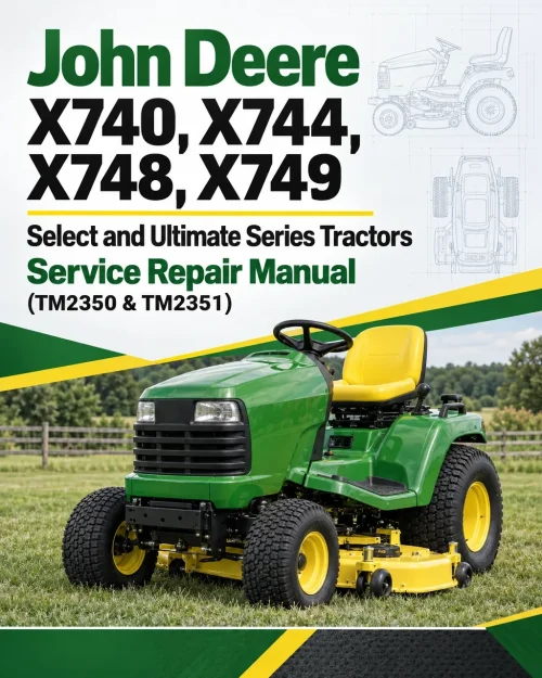 John Deere X740, X744, X748, X749 John Deere Select and Ultimate Series Tractors Service Repair Manual (TM2350 & TM2351 )