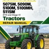 John Deere 5075M, 5090M, 5100M, 5100MH, 5115M (FT4 and Stage V) Tractors Repair Manual (EU)