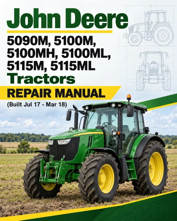 John Deere 5090M, 5100M, 5100MH, 5100ML, 5115M, 5115ML Tractors Repair Manual (Built Jul 17 - Mar 18)
