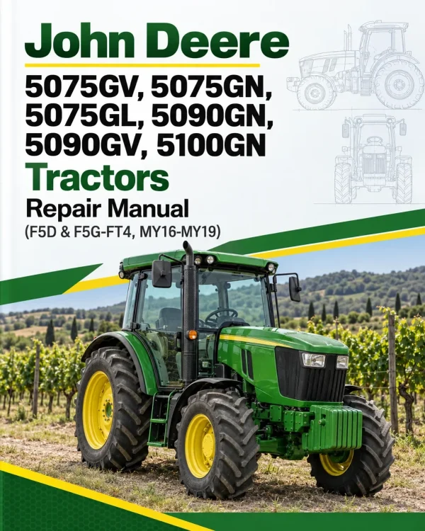 John Deere 5075GV, 5075GN, 5075GL, 5090GN, 5090GV, 5100GN Tractors Repair Manual (F5D & F5G-FT4, MY16-MY19) John Deere 5075GV, 5075GN, 5075GL, 5090GN, 5090GV, 5100GN Tractors Repair Manual (F5D & F5G-FT4, MY16-MY19)