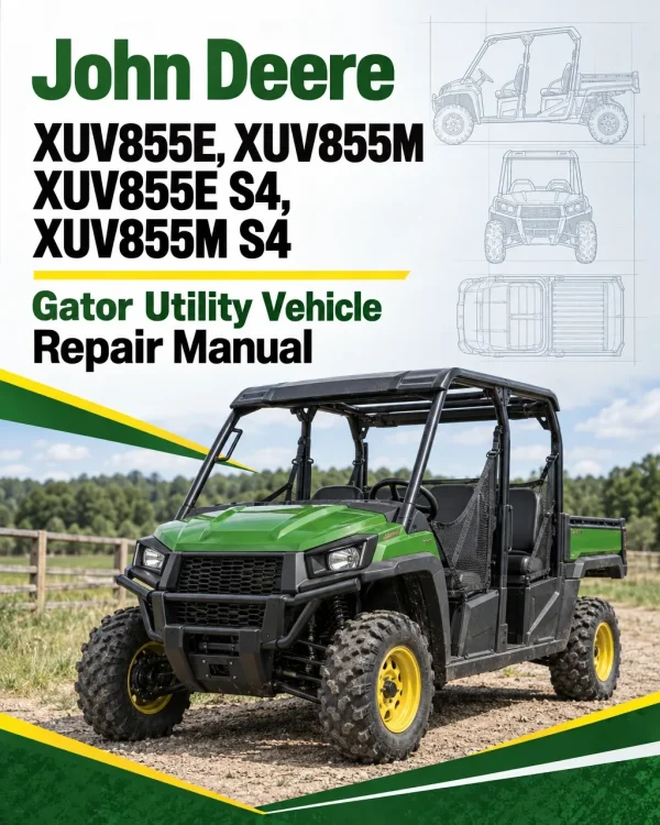 John Deere XUV855E, XUV855M, XUV855E S4, XUV855M S4 Gator Utility Vehicle Repair Manual (TM150119) John Deere XUV855E, XUV855M, XUV855E S4, XUV855M S4 Gator Utility Vehicle Repair Manual (TM150119)