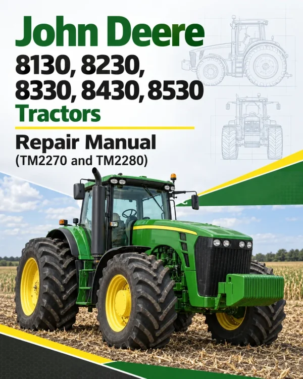John Deere 8130, 8230, 8330, 8430, 8530 Tractors Repair Manual (TM2270 and TM2280)