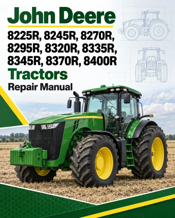 John Deere 8225R, 8245R, 8270R, 8295R, 8320R, 8335R, 8345R, 8370R, 8400R Tractors Repair Manual