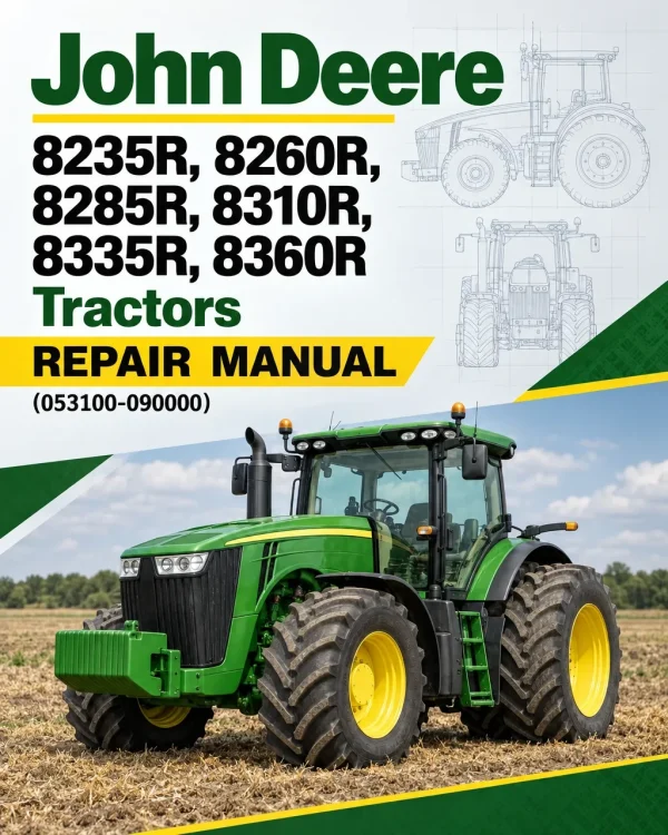 John Deere 8235R, 8260R, 8285R, 8310R, 8335R, 8360R Tractors Repair Manual (053100-090000)