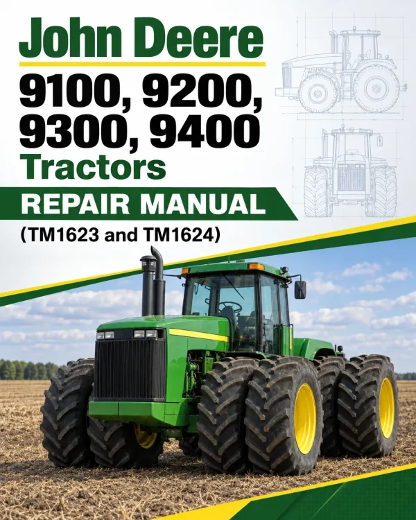 John Deere 9100, 9200, 9300, 9400 Tractors Repair Manual (TM1623 and TM1624)