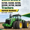 John Deere 9370R, 9420R, 9470R, 9520R, 9570R, 9620R Tractors Repair Manual (SN 015000 - 055999)