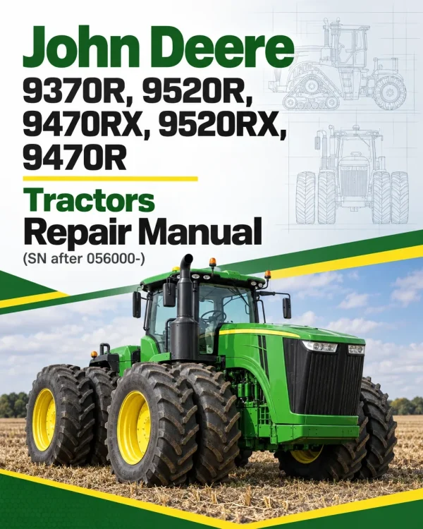 John Deere 9370R, 9520R, 9470RX, 9520RX, 9470R Tractors Repair Manual (SN after 056000-)