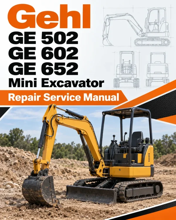 Gehl GE 502, GE 602, GE 652 Mini Excavator Repair Service Manual