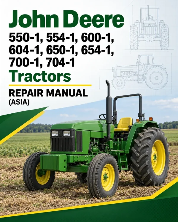 John Deere 550-1, 554-1, 600-1, 604-1, 650-1, 654-1, 700-1, 704-1 Tractors Repair Manual (Asia)