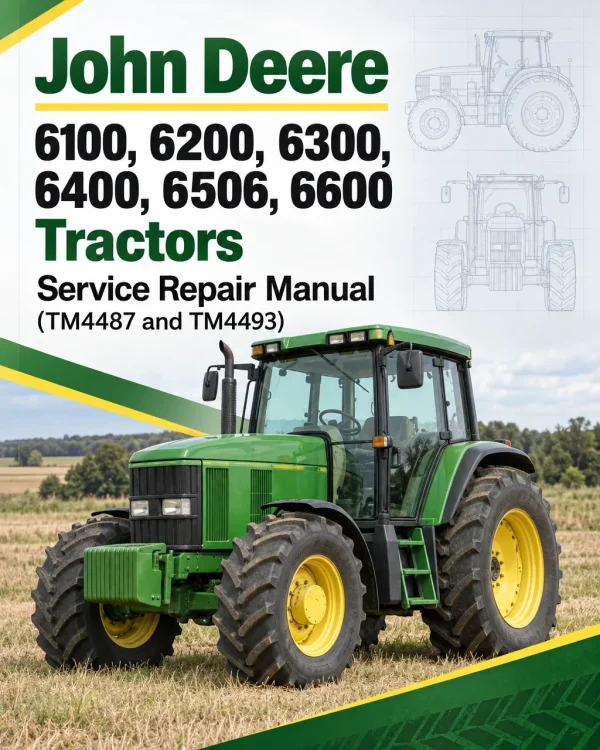 John Deere 6100, 6200, 6300, 6400, 6506, 6600 Tractors Service Repair Manual (TM4487 and TM4493)