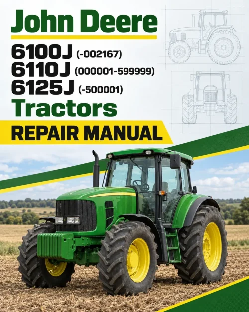 John Deere 6100J (-002167), 6110J (000001-599999), 6125J (-500001) Tractors Repair Manual John Deere 6100J (-002167), 6110J (000001-599999), 6125J (-500001) Tractors Repair Manual