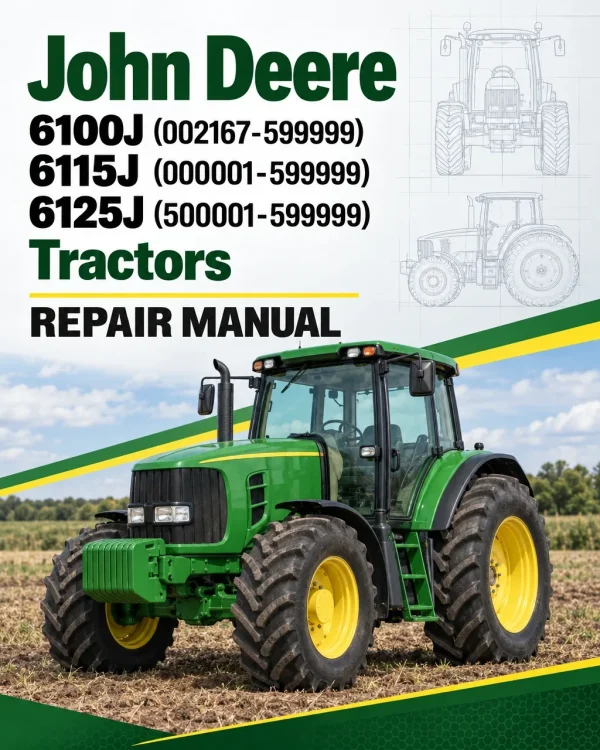 John Deere 6100J (002167-599999), 6115J (000001-599999), 6125J (500001-599999) Tractors Repair Manual John Deere 6100J (002167-599999), 6115J (000001-599999), 6125J (500001-599999) Tractors Repair Manual