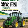 John Deere 6105R, 6115R, 6125R, 6130R Tractors Service Repair Manual