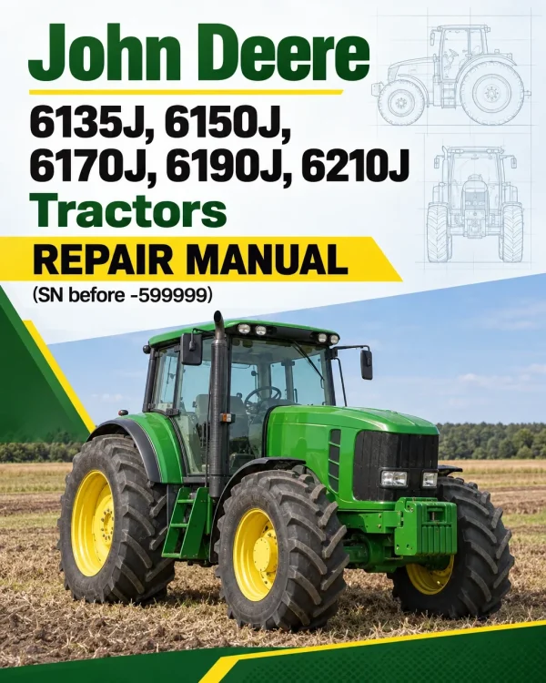 John Deere 6135J, 6150J, 6170J, 6190J, 6210J Tractors Repair Manual (SN before -599999) John Deere 6135J, 6150J, 6170J, 6190J, 6210J Tractors Repair Manual (SN before -599999)
