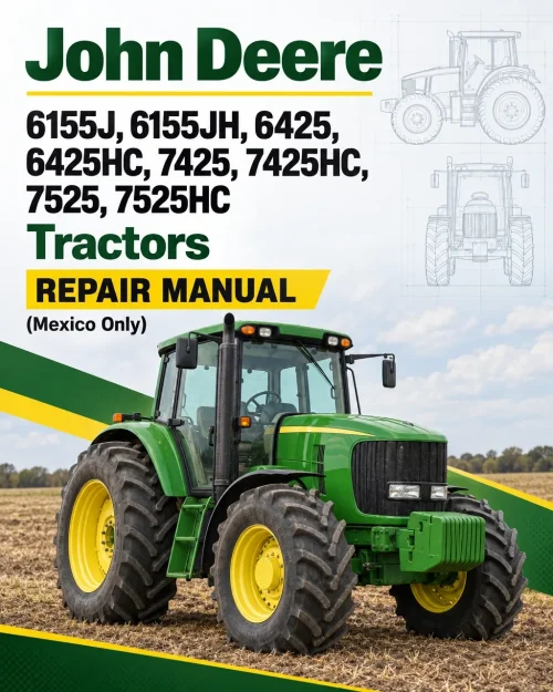 John Deere 6155J, 6155JH, 6425, 6425HC, 7425, 7425HC, 7525, 7525HC Tractors Repair Manual (Mexico Only)