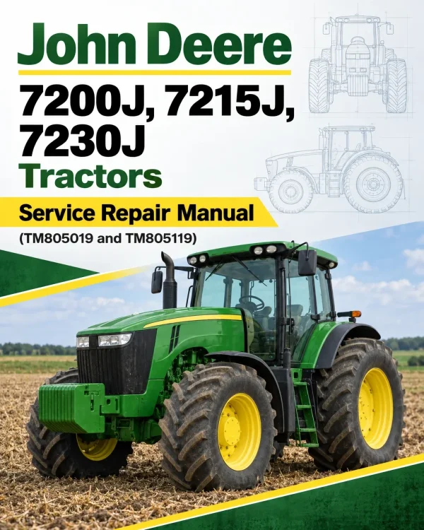 John Deere 7200J, 7215J, 7230J Tractors Service Repair Manual (TM805019 and TM805119) John Deere 7200J, 7215J, 7230J Tractors Service Repair Manual (TM805019 and TM805119)