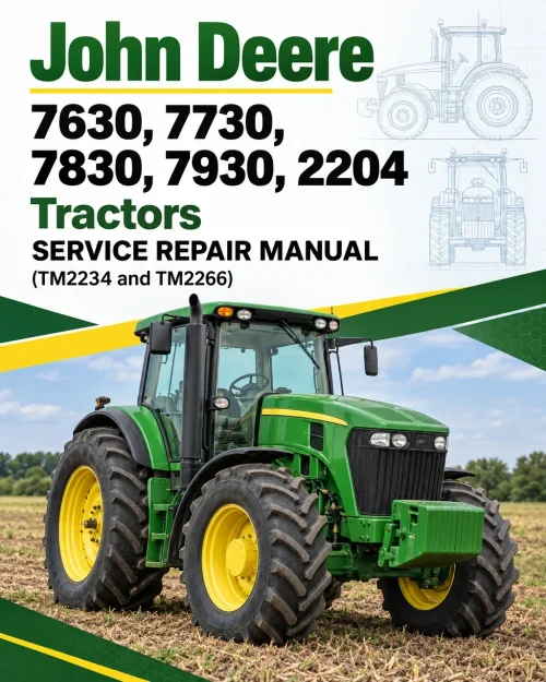 John Deere 7630, 7730, 7830, 7930, 2204 Tractors Service Repair Manual (TM2234 and TM2266) John Deere 7630, 7730, 7830, 7930, 2204 Tractors Service Repair Manual (TM2234 and TM2266)