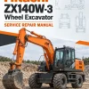 Hitachi ZX140W-3 Wheel Excavator Service Repair Manual