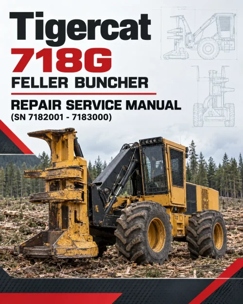 Tigercat 718G Feller Buncher Repair Service Manual (SN 7182001 - 7183000)