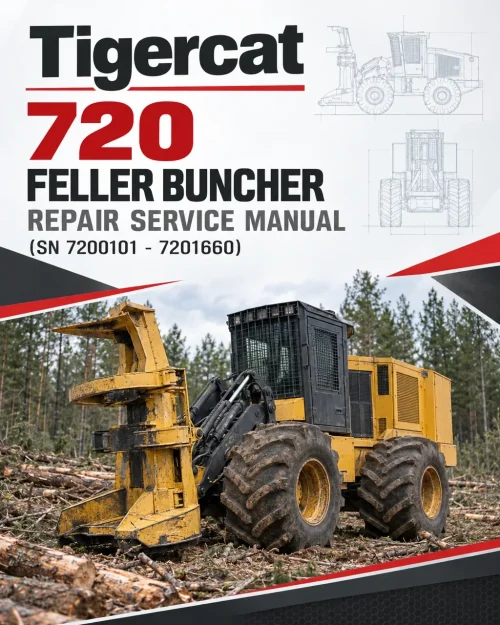 Tigercat 720 Feller Buncher Repair Service Manual (SN 7200101 - 7201660)
